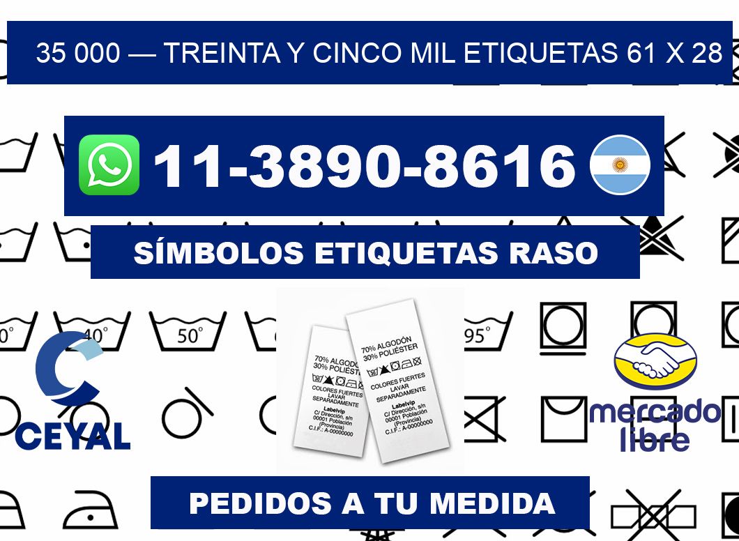 35 000 — treinta y cinco mil etiquetas 61 x 28