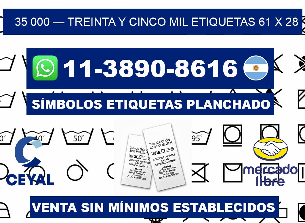 35 000 — treinta y cinco mil etiquetas 61 x 28