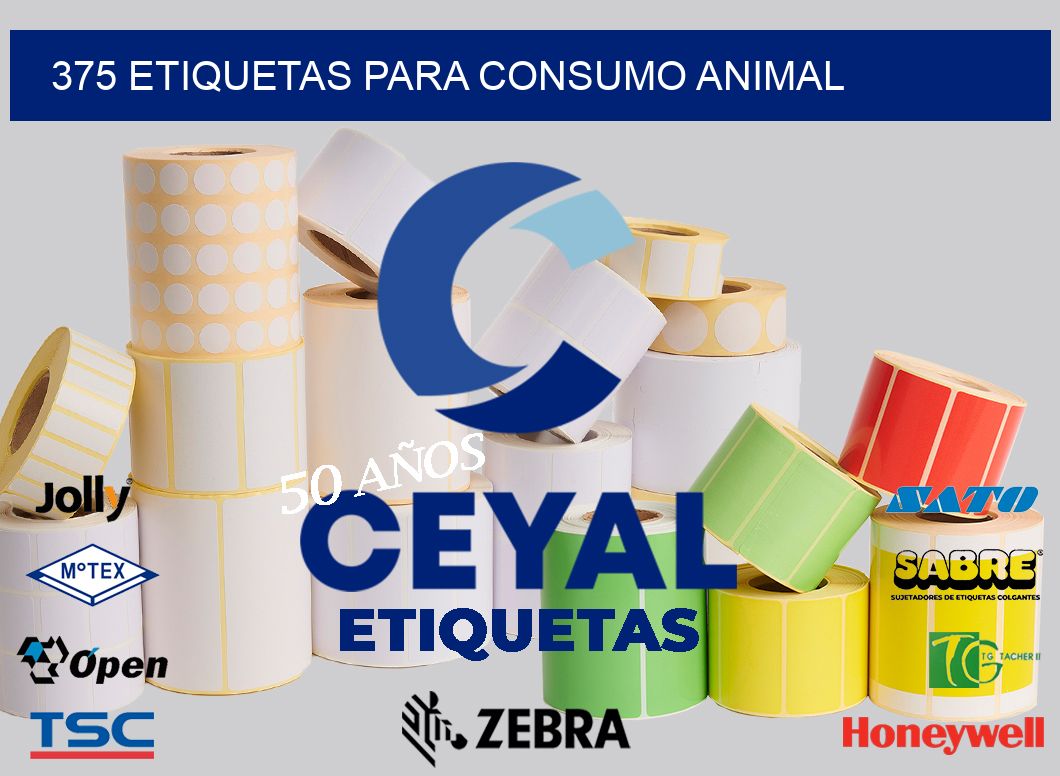 375 Etiquetas para consumo animal