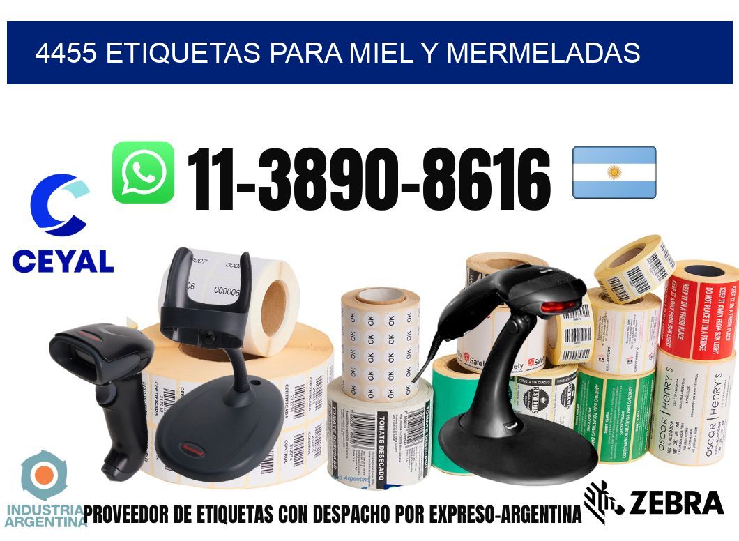 4455 Etiquetas para miel y mermeladas