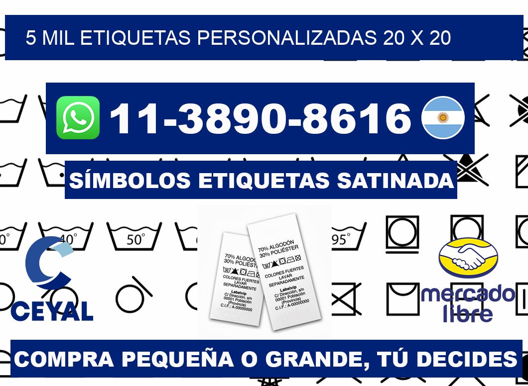 5 mil etiquetas personalizadas 20 x 20