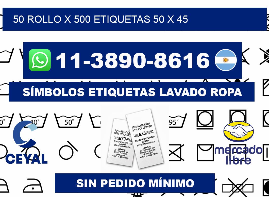 50 rollo x 500 etiquetas 50 x 45
