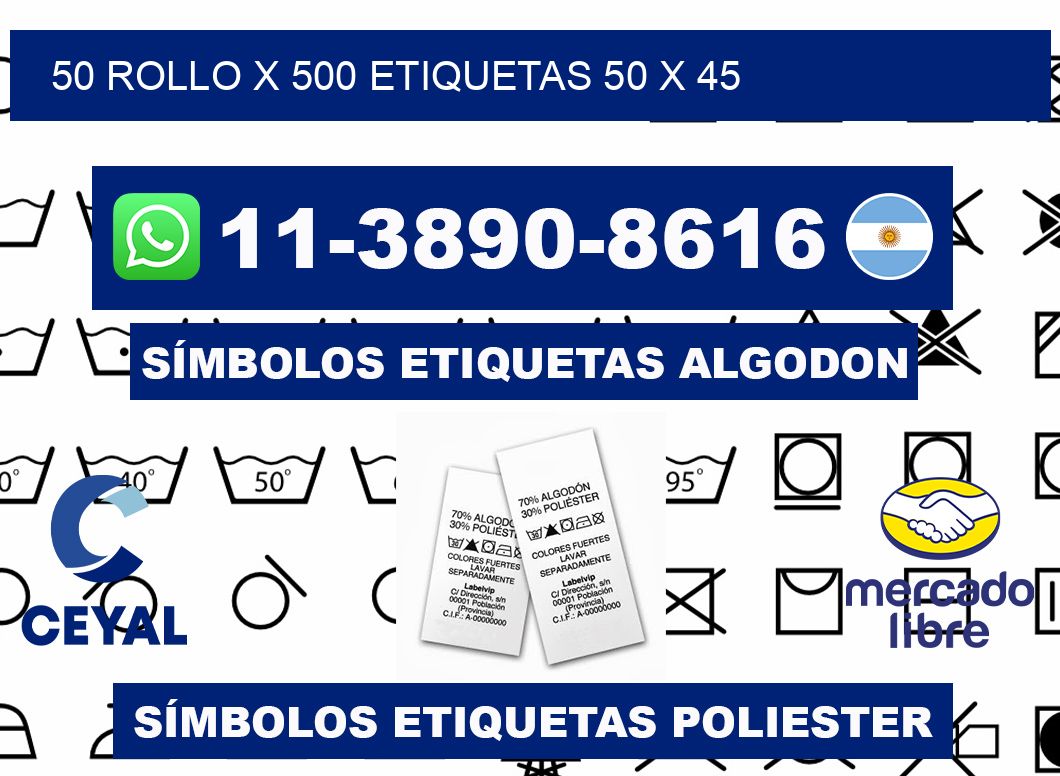 50 rollo x 500 etiquetas 50 x 45