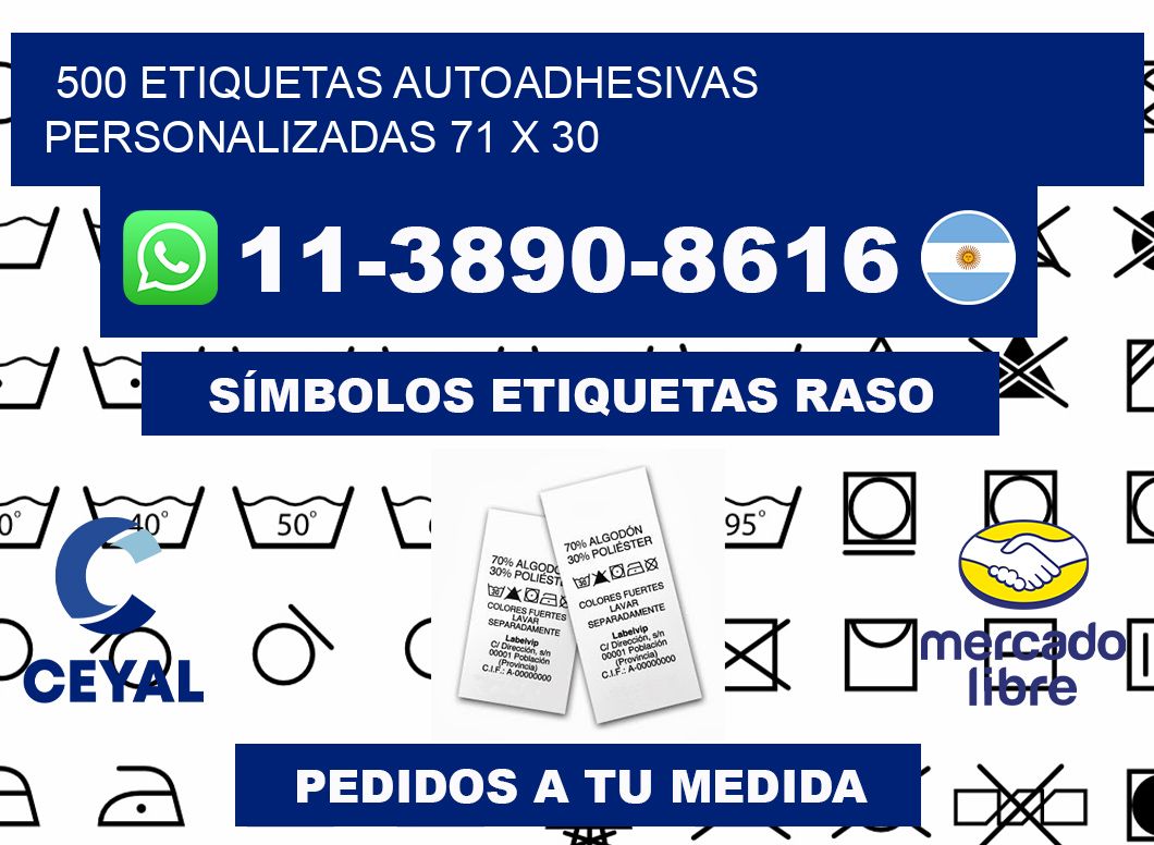 500 Etiquetas autoadhesivas personalizadas 71 x 30