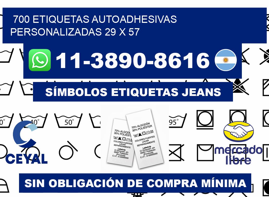 700 Etiquetas autoadhesivas personalizadas 29 x 57