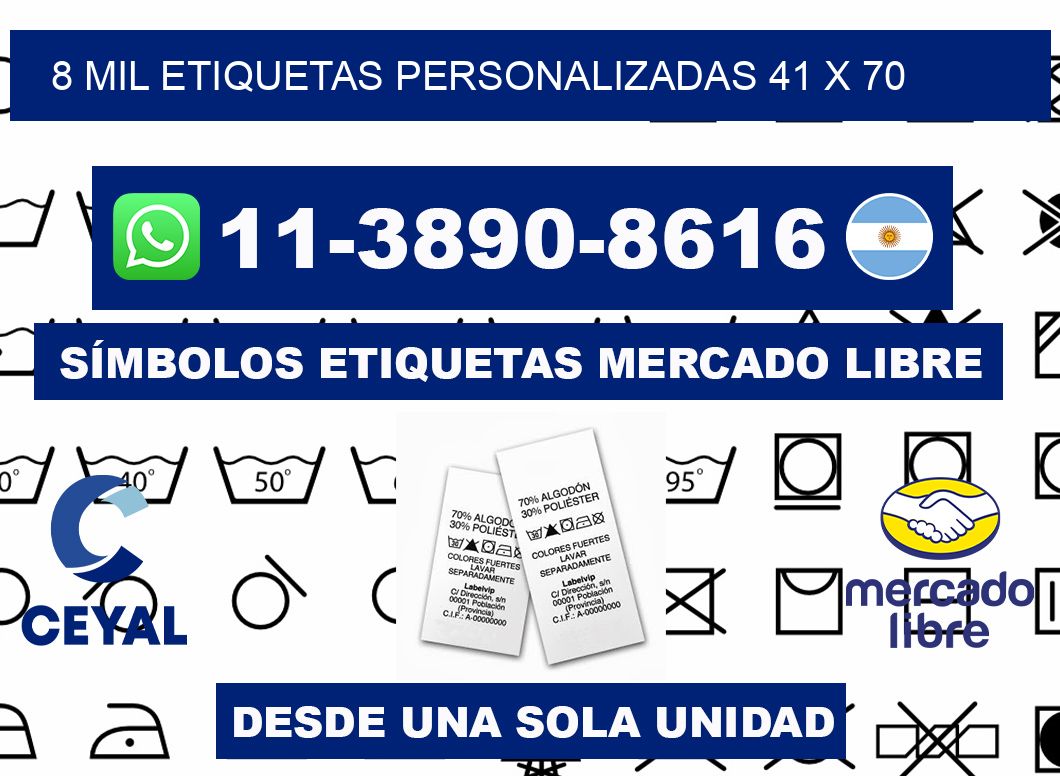 8 mil etiquetas personalizadas 41 x 70