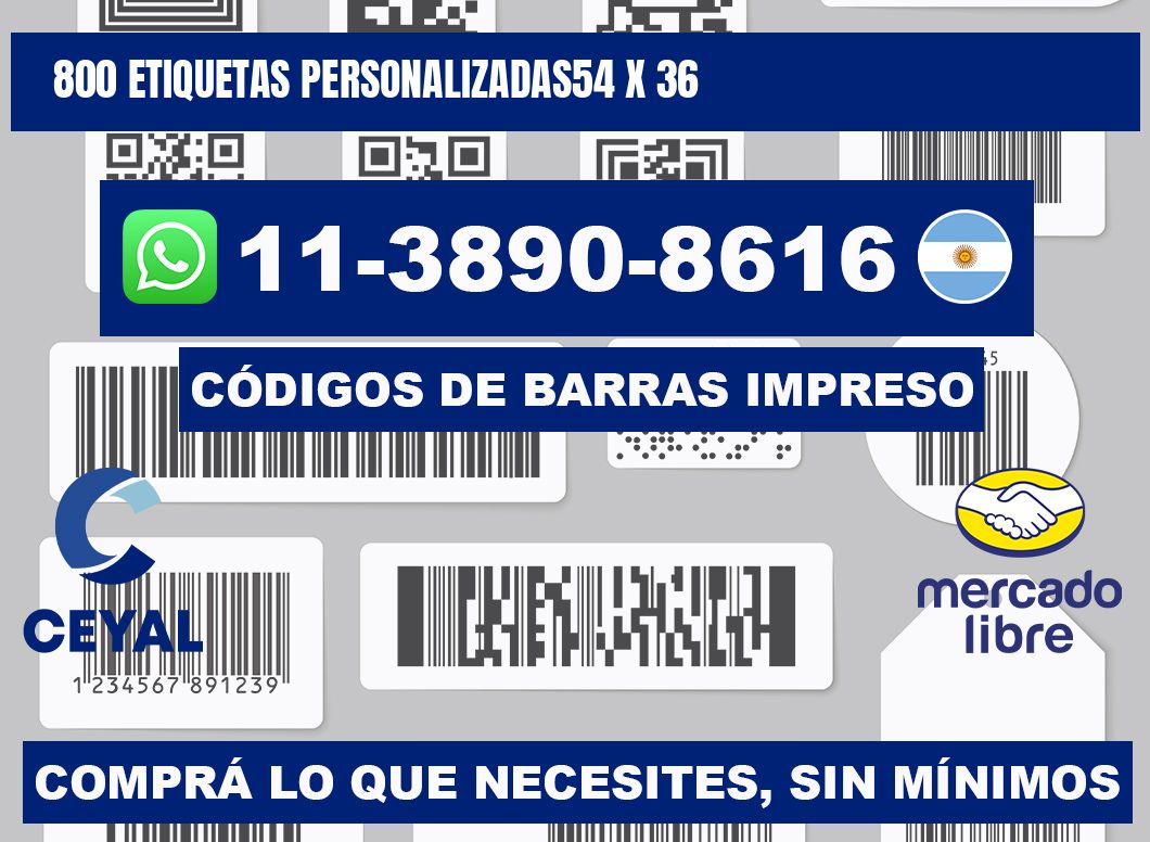 800 ETIQUETAS PERSONALIZADAS54 x 36