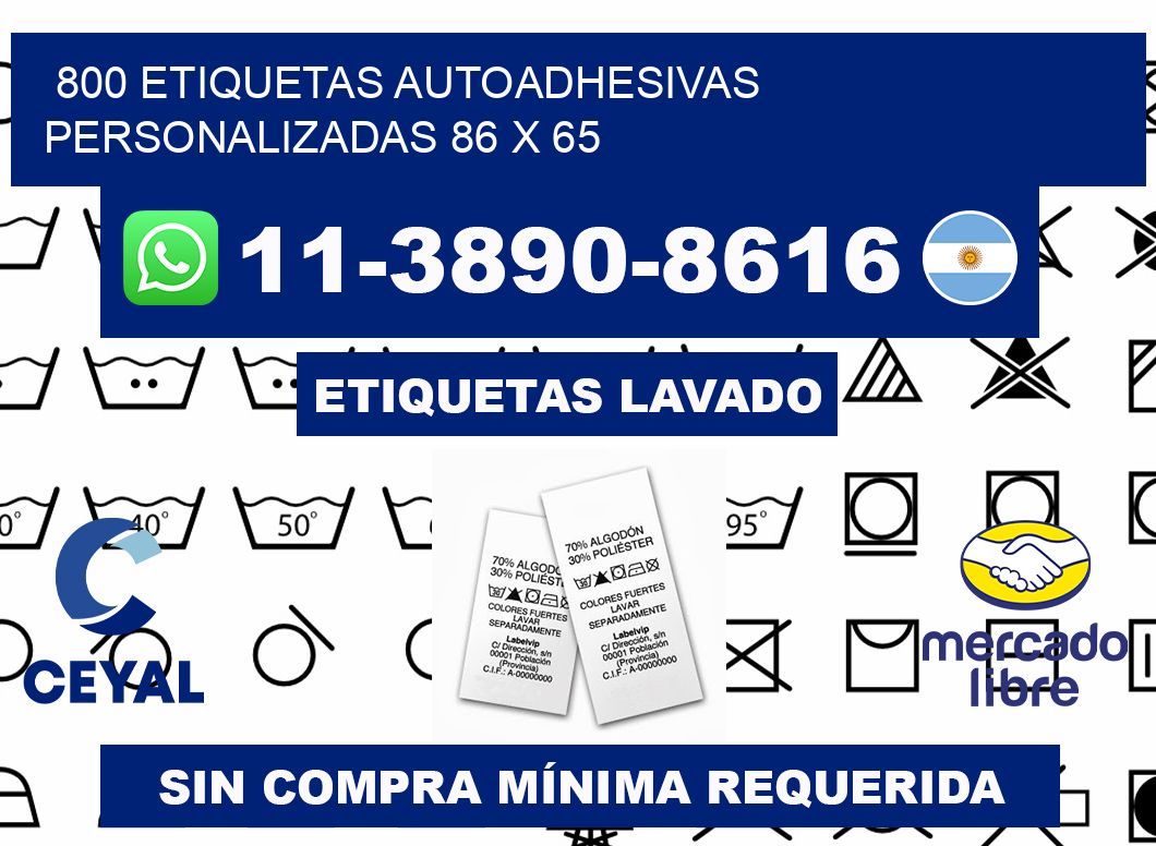 800 Etiquetas autoadhesivas personalizadas 86 x 65