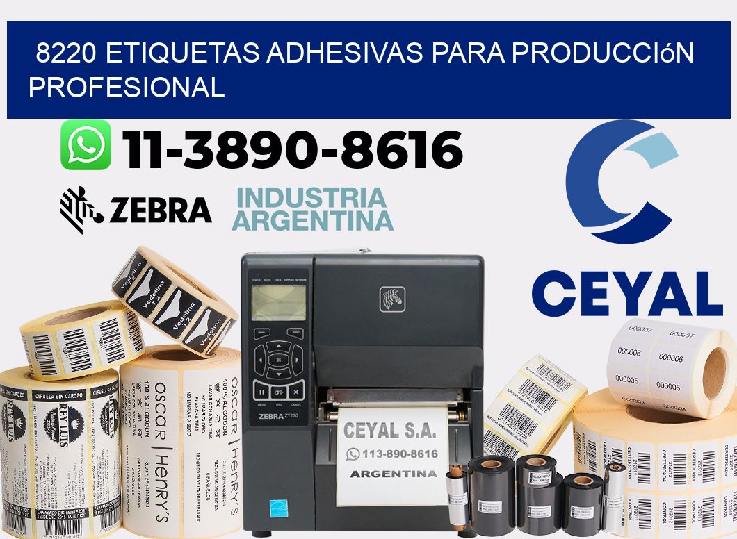8220 Etiquetas adhesivas para producción profesional