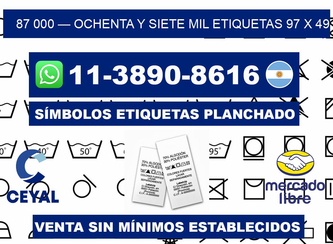 87 000 — ochenta y siete mil etiquetas 97 x 49