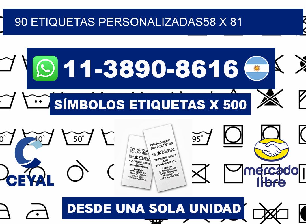 90 ETIQUETAS PERSONALIZADAS58 x 81