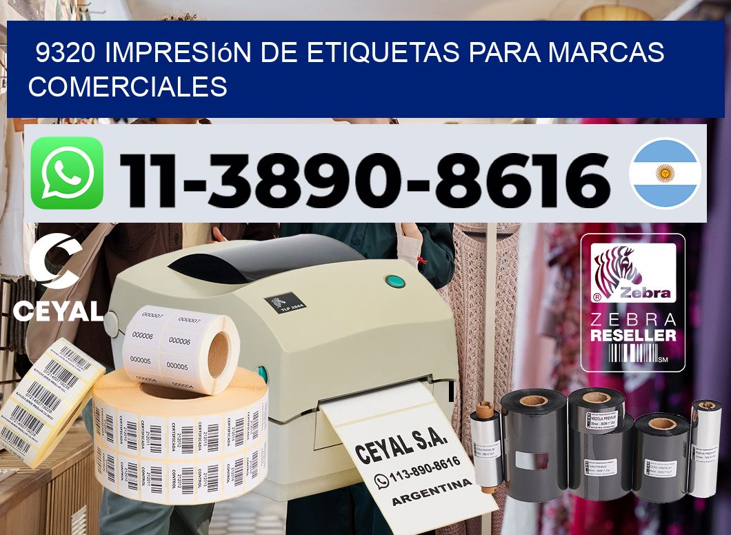 9320 Impresión de etiquetas para marcas comerciales