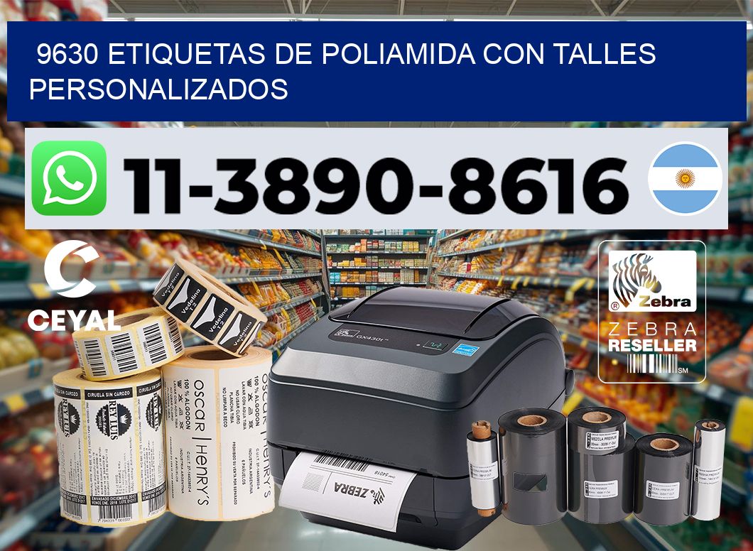 9630 Etiquetas de poliamida con talles personalizados