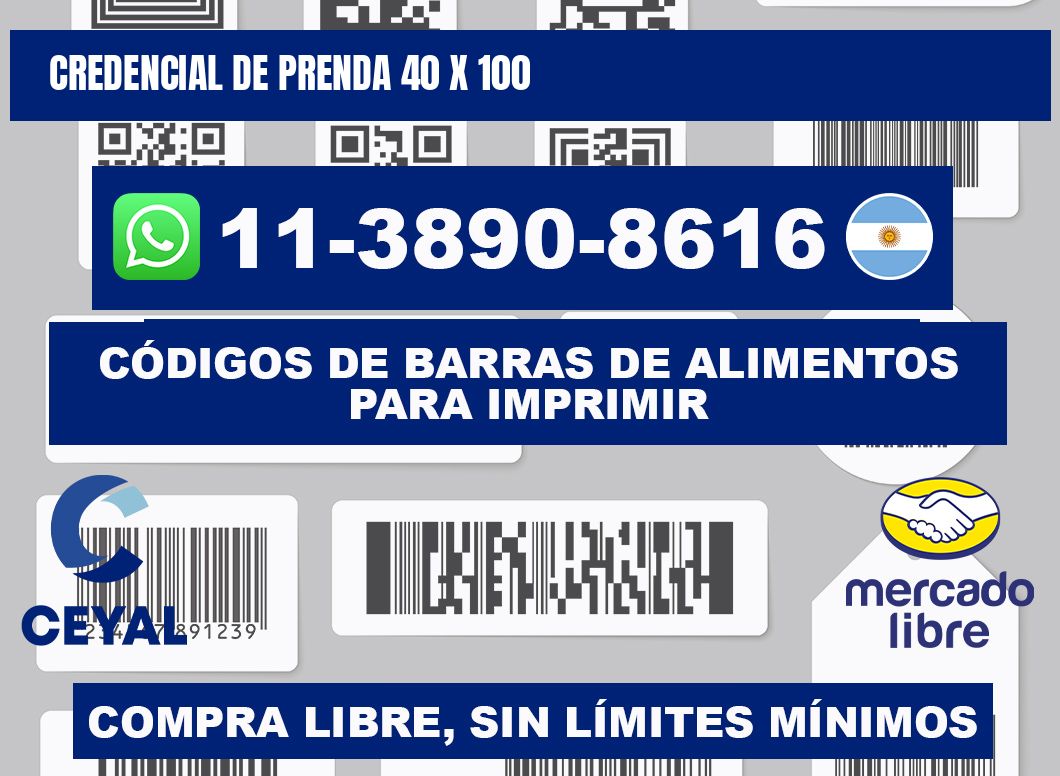 Credencial de prenda 40 x 100