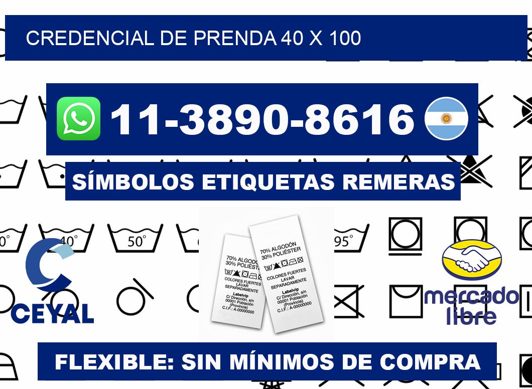 Credencial de prenda 40 x 100