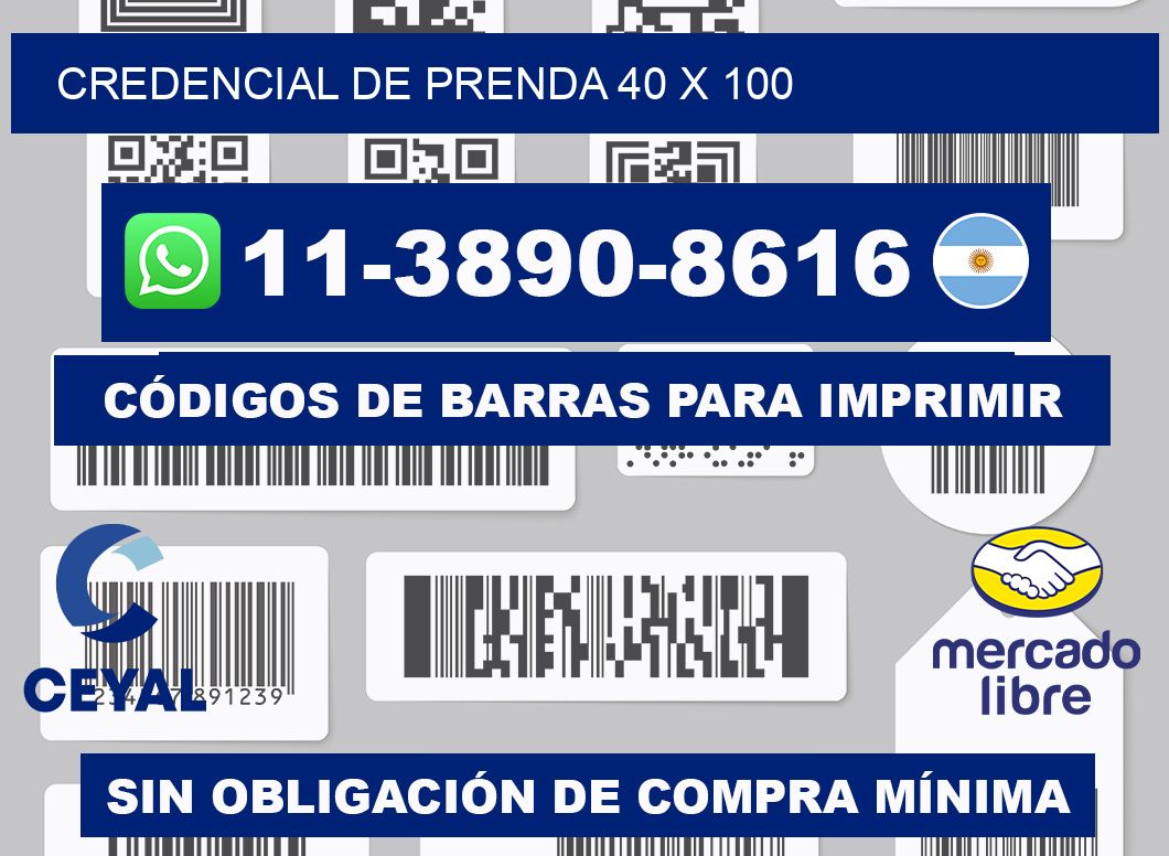 Credencial de prenda 40 x 100