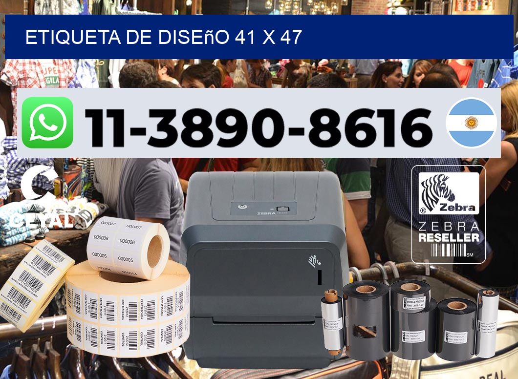 Etiqueta de diseño 41 x 47