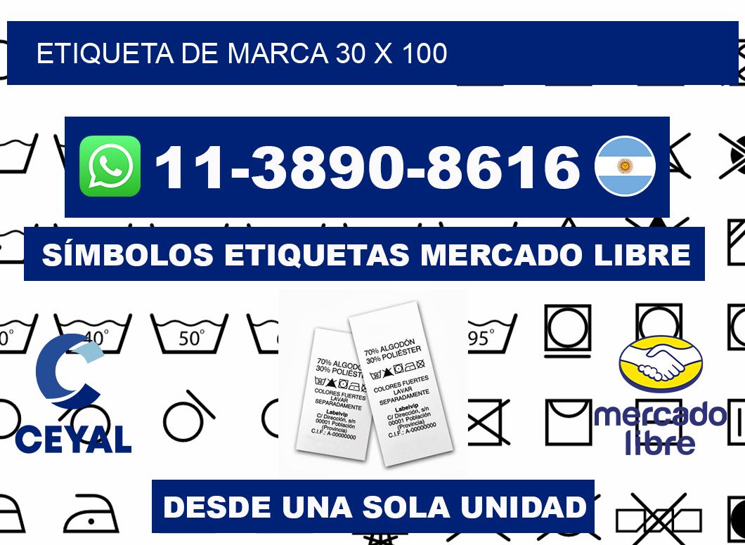 Etiqueta de marca 30 x 100