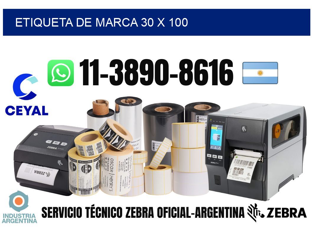 Etiqueta de marca 30 x 100