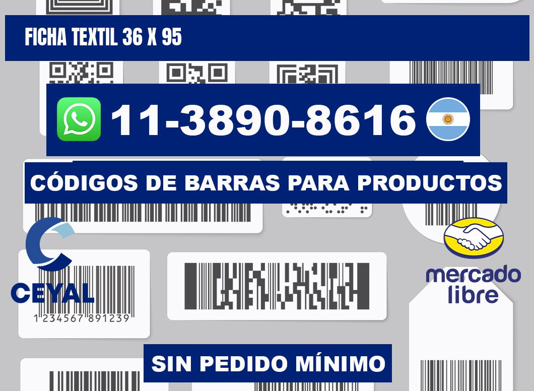 Ficha textil 36 x 95