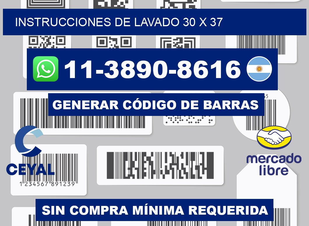 Instrucciones de lavado 30 x 37