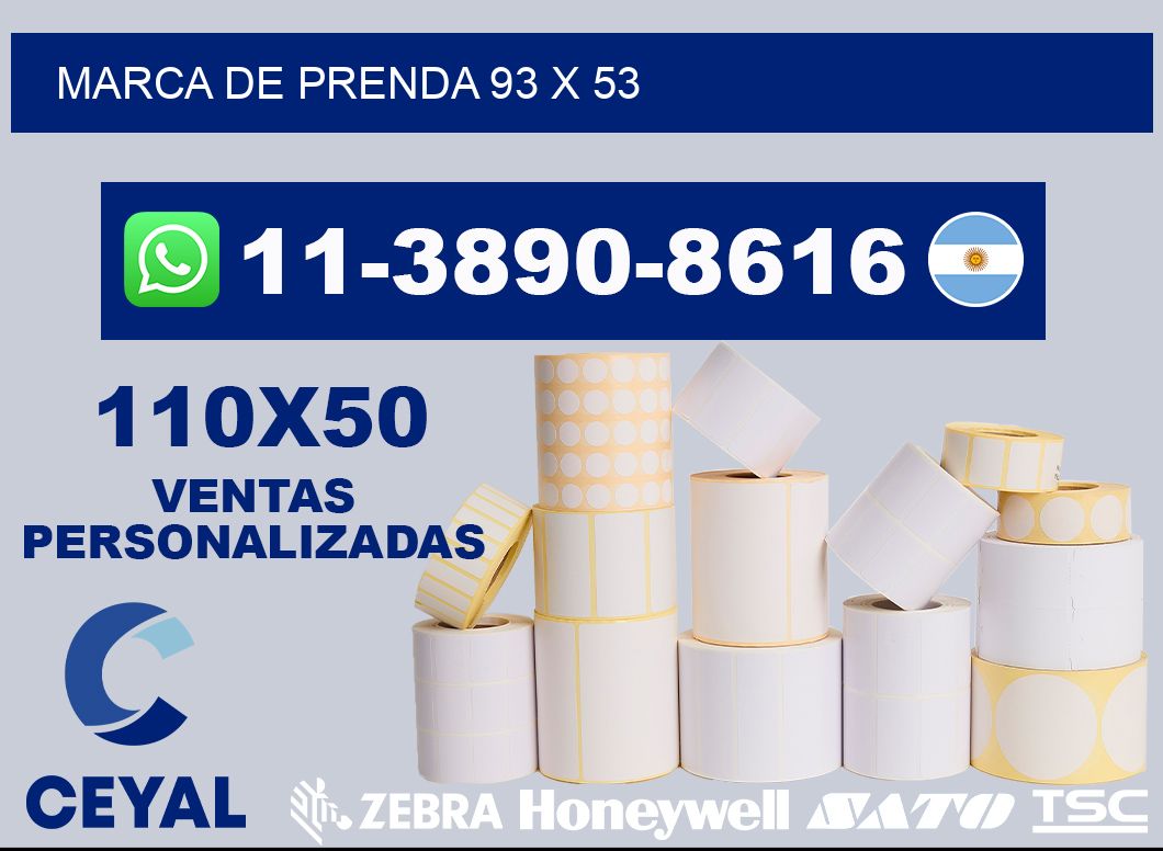 Marca de prenda 93 x 53