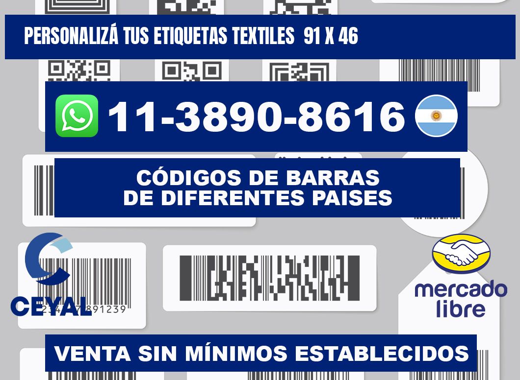 PERSONALIZÁ TUS ETIQUETAS TEXTILES 91 x 46