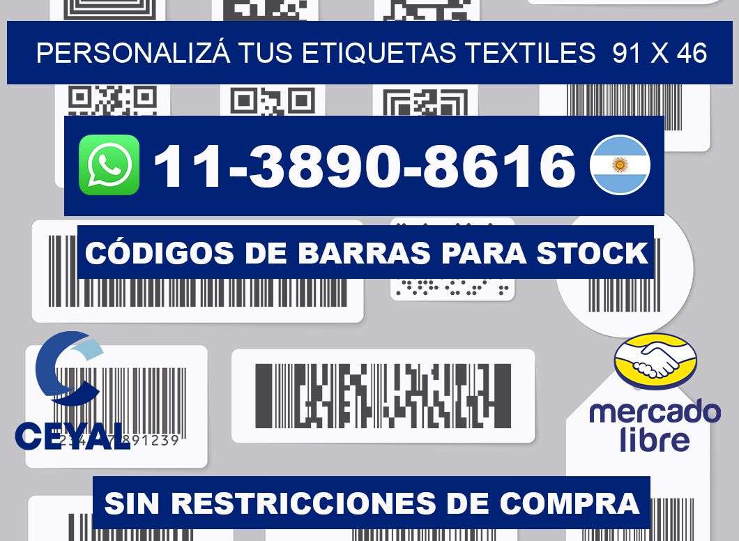 PERSONALIZÁ TUS ETIQUETAS TEXTILES 91 x 46