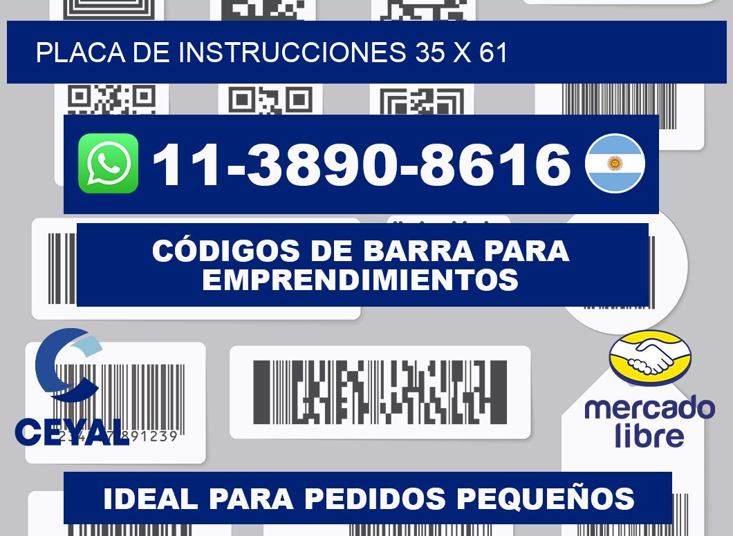 Placa de instrucciones 35 x 61