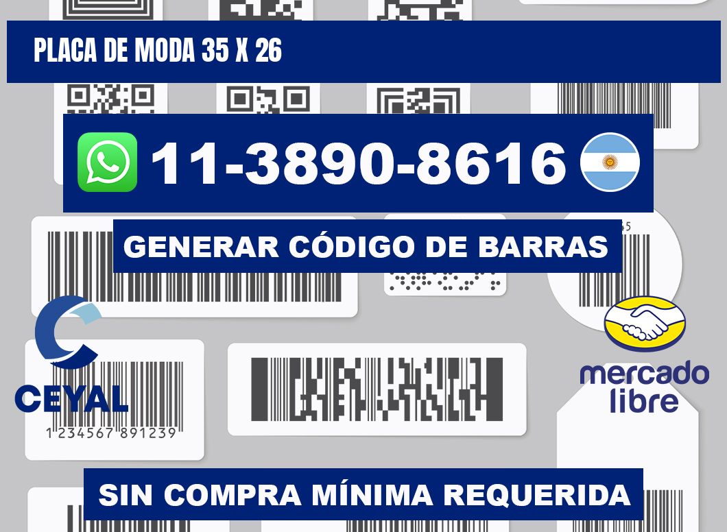 Placa de moda 35 x 26