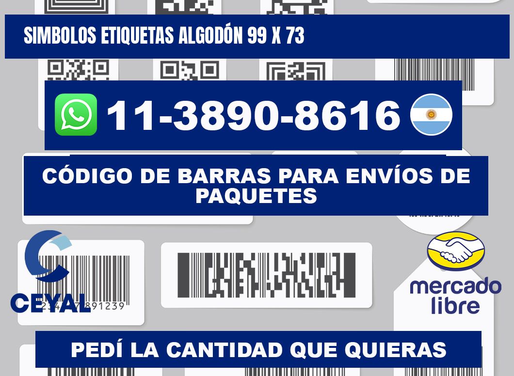 SIMBOLOS ETIQUETAS ALGODÓN 99 x 73