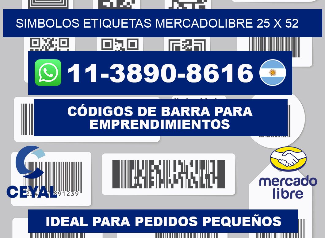 SIMBOLOS ETIQUETAS MERCADOLIBRE 25 x 52