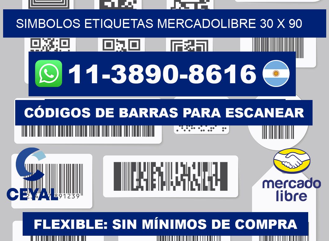 SIMBOLOS ETIQUETAS MERCADOLIBRE 30 x 90