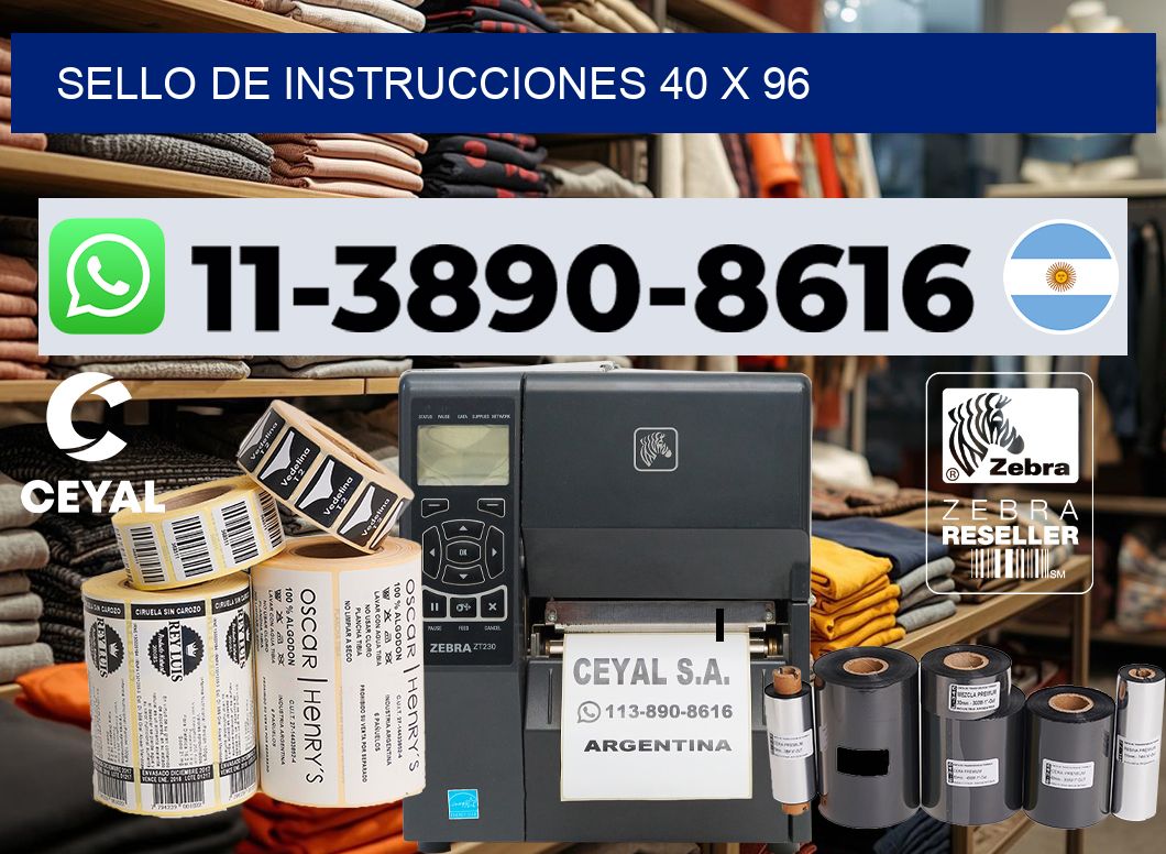 Sello de instrucciones 40 x 96