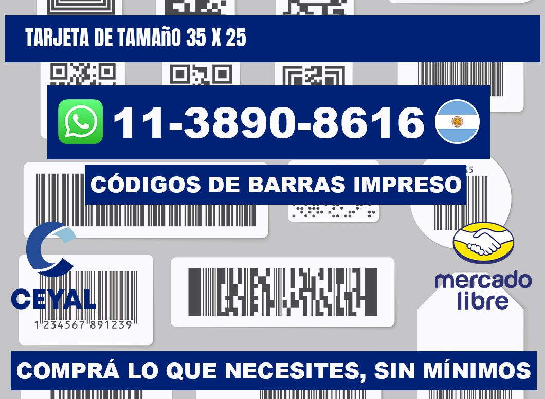 Tarjeta de tamaño 35 x 25