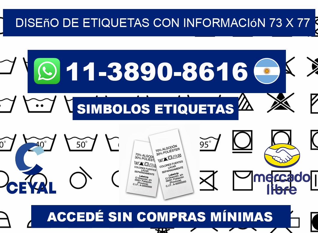 diseño de etiquetas con información 73 x 77