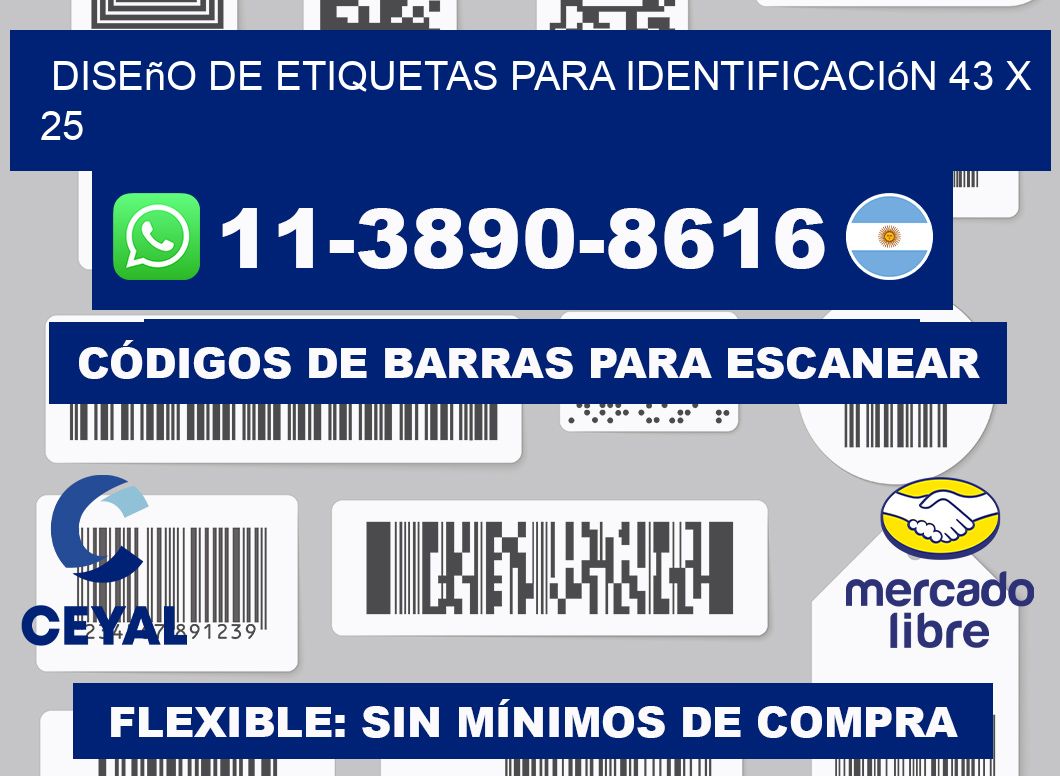 diseño de etiquetas para identificación 43 x 25