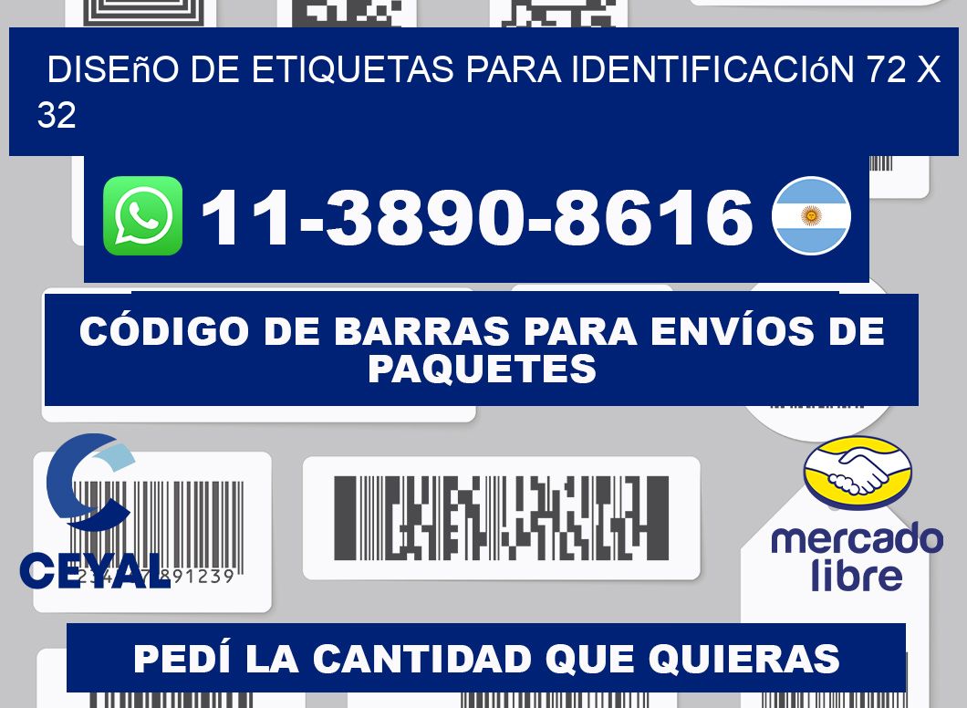 diseño de etiquetas para identificación 72 x 32