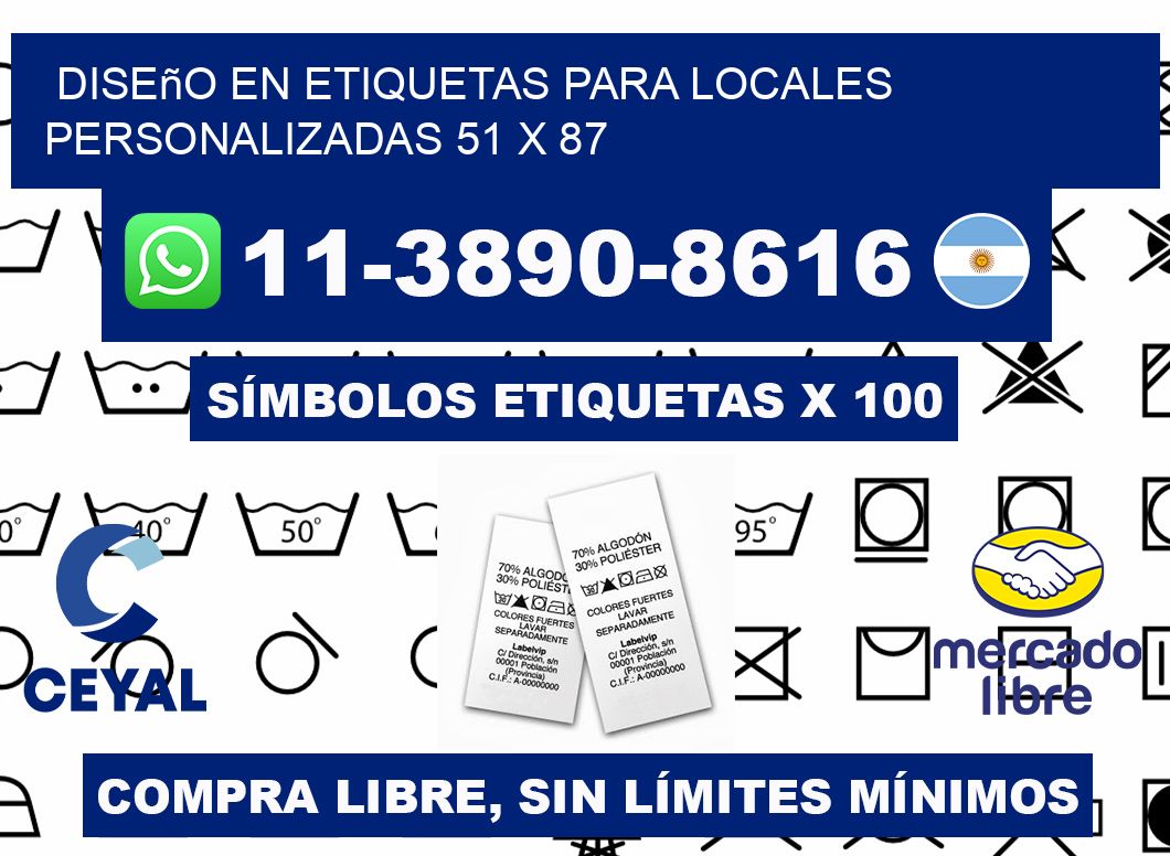 diseño en etiquetas para locales personalizadas 51 x 87