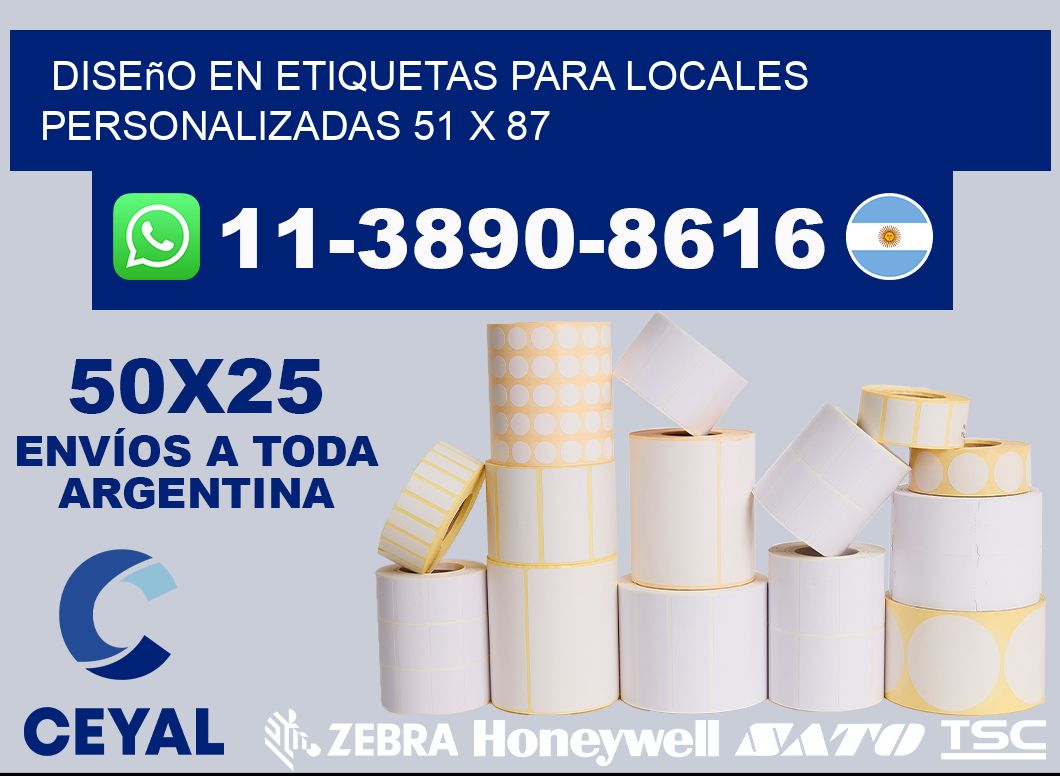 diseño en etiquetas para locales personalizadas 51 x 87
