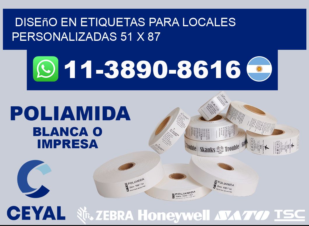 diseño en etiquetas para locales personalizadas 51 x 87