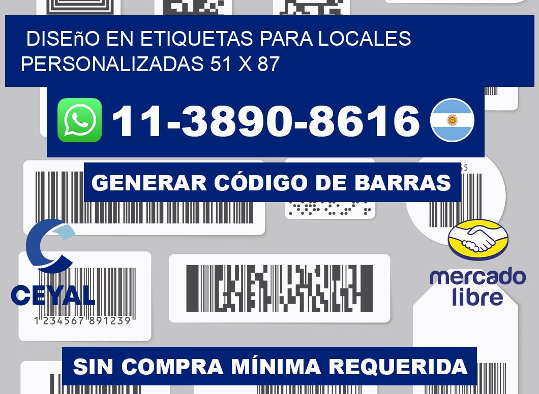 diseño en etiquetas para locales personalizadas 51 x 87