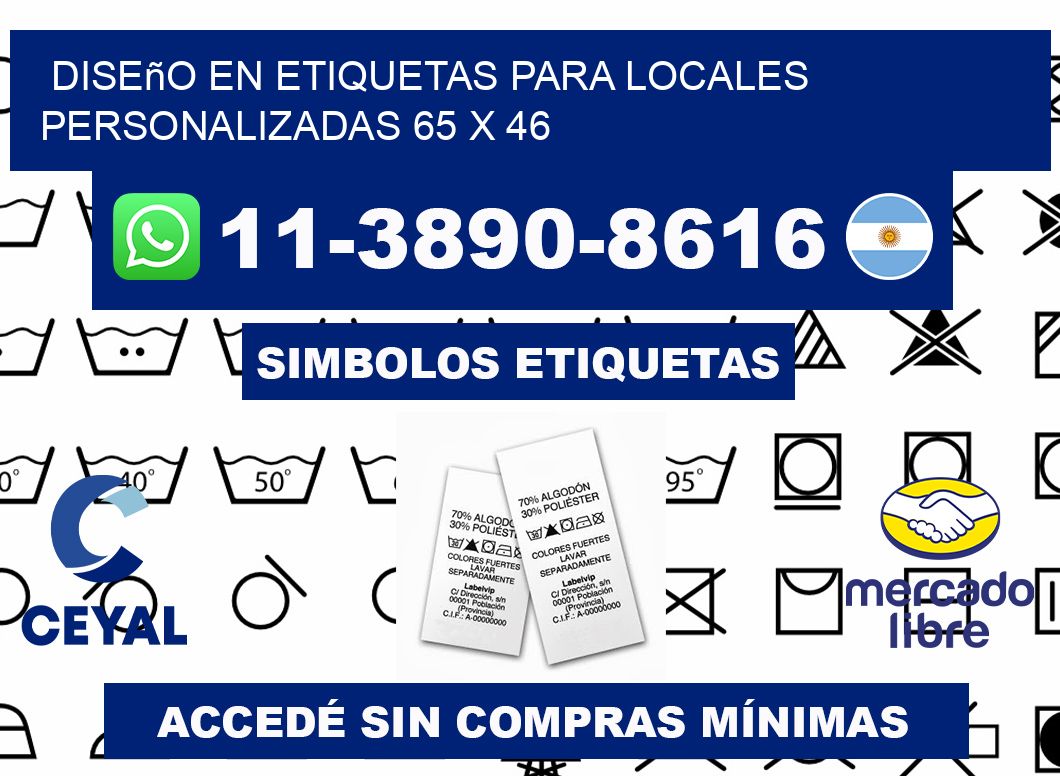 diseño en etiquetas para locales personalizadas 65 x 46