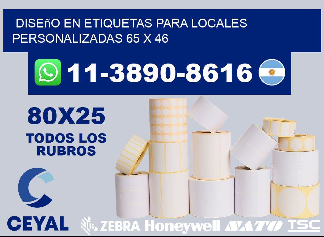 diseño en etiquetas para locales personalizadas 65 x 46