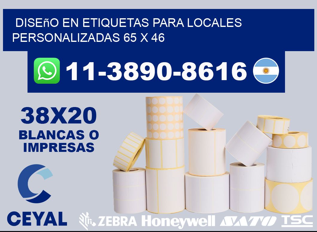 diseño en etiquetas para locales personalizadas 65 x 46