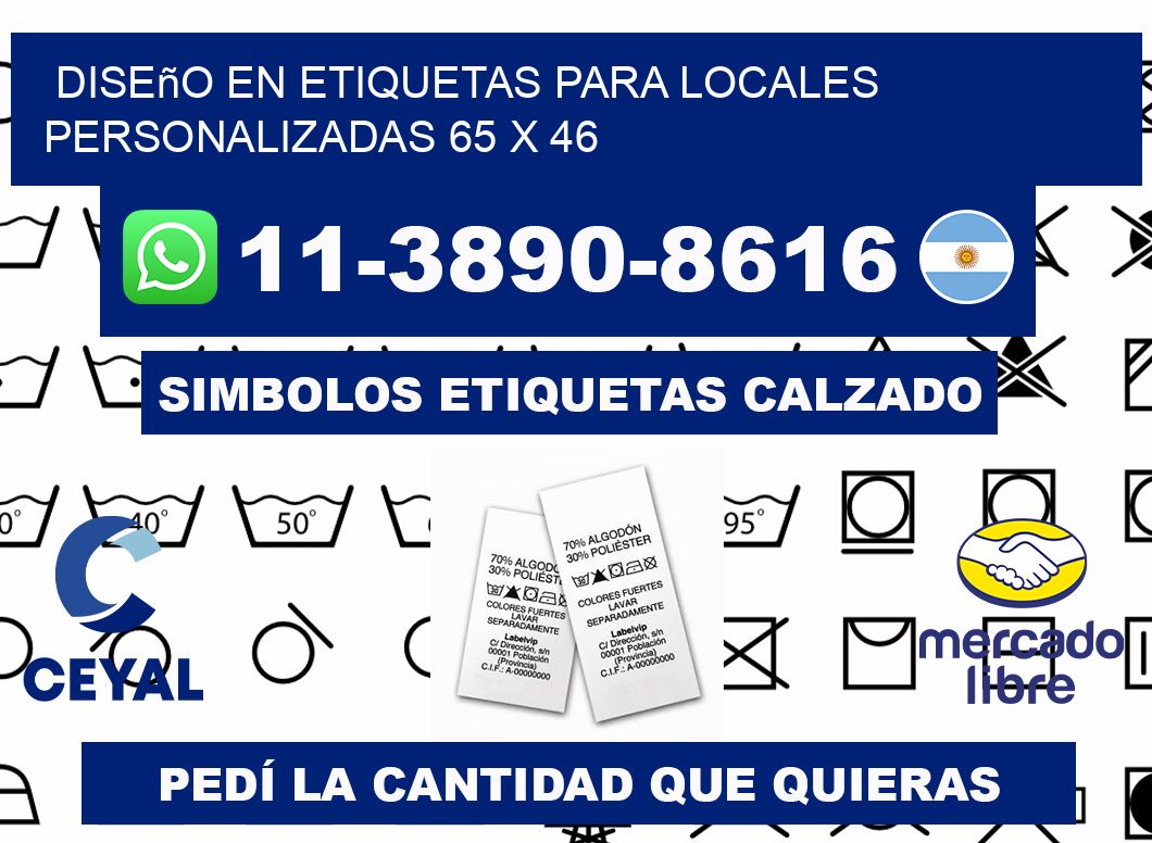 diseño en etiquetas para locales personalizadas 65 x 46