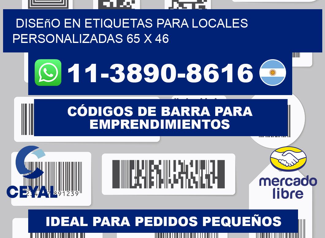 diseño en etiquetas para locales personalizadas 65 x 46
