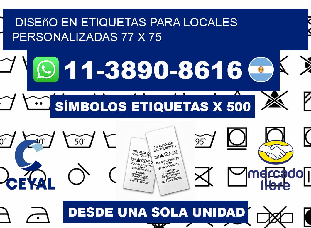 diseño en etiquetas para locales personalizadas 77 x 75