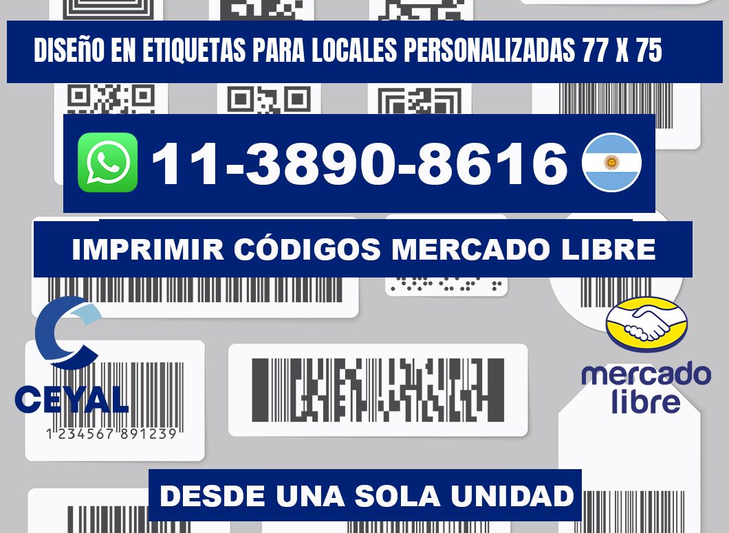diseño en etiquetas para locales personalizadas 77 x 75