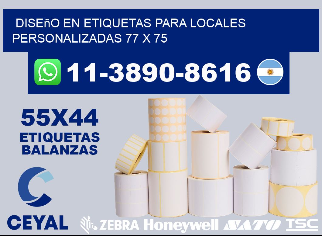 diseño en etiquetas para locales personalizadas 77 x 75